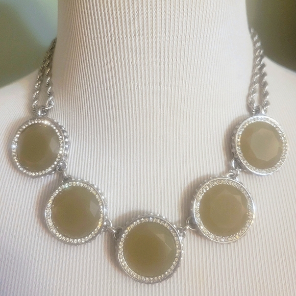 Banana Republic Jewelry - Banana Republic Silver-Tone and Green Necklace